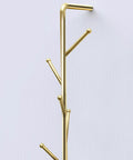 Sleek Modern Wall Mount Coat Rack Heavy Duty Entryway Storage Hook Space Saving Hallway Organizer Durable Metal Bedroom Hanger, gold finish.