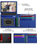 Slim RFID Blocking Leather Card Holder Wallet For Men With 14 Card Capacity Bifold Minimalist Wallet With 2 ID Windows Cash Slot