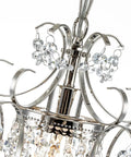 Close-up of a Small Crystal Chandelier Pendant Light Fixture With Elegant Sparkle One Light Adjustable Hanging Fixture