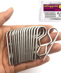 Hand holding Heavy Duty Hitch Pin Clip Set 15 Pcs For Trailers Tractors Mowers Carts And Trucks Stainless Steel Cotter Pins R Clips M3x60mm