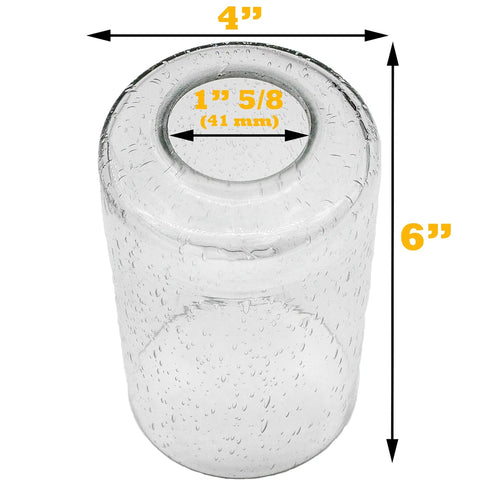 Seeded Bubble Glass Cylinder Shade For Light Fixtures 3 Pack Clear Replacement Fits 1 Inch By Five Eighths Fitter Modern Vintage Glow