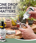 Pruner Lubricant For Garden Tools, Hedge Trimmer Oil For Blades, Pruning Shears Oil, Keeps Pivot Joints Smooth And Slick, Reduces Friction, Protects Exposed Metal, 1 Fl Oz bottle with dropper tip on pruning shears