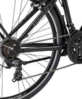 Close-up of Discover 2 Hybrid Bike With 700c Wheels And 21 Speed EZ Fire Shifters Lightweight Alloy Frame showing drivetrain