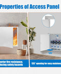 Drop Dead Durable 24X36 Thickened Aluminum Access Panel For Drywall And Ceilings With Super Sturdy 1.3Mm Frame showing fire resistance and 135° opening.