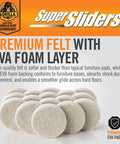 Assorted Felt Furniture Sliders For Hardwood Tile And Laminate Floors With Quiet Glide And Noise Reduction Adhesive Pads displayed