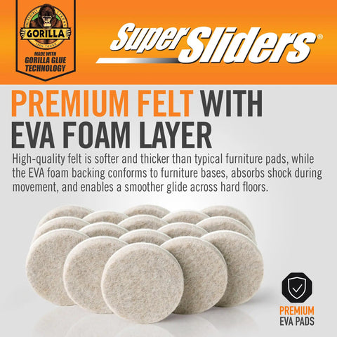 Assorted Felt Furniture Sliders For Hardwood Tile And Laminate Floors With Quiet Glide And Noise Reduction Adhesive Pads displayed
