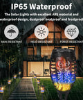 Rain-resistant Six Pack Solar Torch Lights with Colorful Flickering Flames, Weatherproof Tiki Torches for Outdoor Pathways
