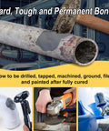 Heavy Duty Epoxy Putty Stick For Quick Home Repairs Waterproof Heat Resistant Easy Patch For Metal Plastic Wood Ceramics Glass Steel Reinforced Two Part Adhesive That Sets Fast Fix It Fast 2 Oz used on pipe, plastic, and metal repair.