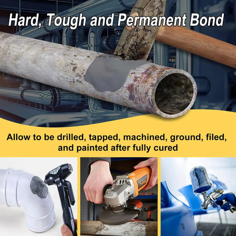 Heavy Duty Epoxy Putty Stick For Quick Home Repairs Waterproof Heat Resistant Easy Patch For Metal Plastic Wood Ceramics Glass Steel Reinforced Two Part Adhesive That Sets Fast Fix It Fast 2 Oz used on pipe, plastic, and metal repair.