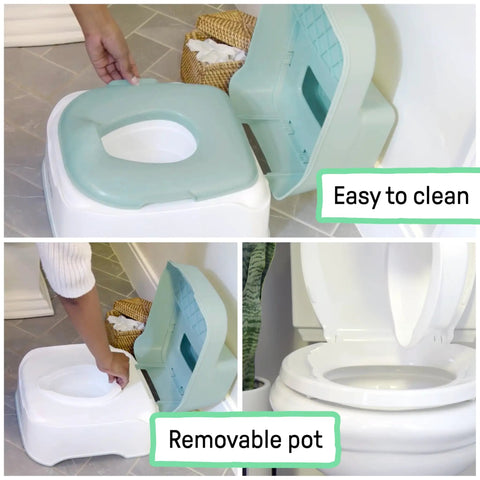 Fast Track Potty Training With This Game Changing 3 In 1 Potty Seat That Transitions From Floor Chair To Toilet Topper And Rugged Step Ladder Featuring A Quick Pour Removable Pot For Toddlers Eighteen Months Plus