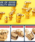 Hydraulic Zerk Fittings Kit With Caps, 156 Pcs SAE And Metric Grease Fittings displayed on yellow background with labels