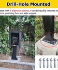 Bulletproof Ev Charger Pedestal For Commercial Sites Floor Mounted Electric Vehicle Charging Pillar With Secure Mechanical Lock, drill-hole mounted in outdoor setting.