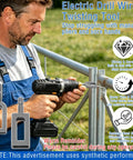 Heavy Duty Drill Powered Wire Twister With 1/4 Hex Shank For Fast Electric Fence Connections and Barbed Wire Binding in use.