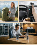 Portable Electric Espresso Machine With 20 Bar Pump, Fast Heat Up On The Go Coffee Maker USB C Rechargeable; used in travel, car, and office settings.