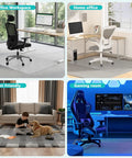 Heavy Duty Desk Chair Mat For Low Pile Carpet With Lip 48 X 60 Clear Plastic Floor Protector For Smooth Rolling Office And Computer Chairs At Home For Everyday Home Office Use in various room settings.