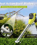 20V Cordless Pole Hedge Trimmer With 20 Inch Blades 9 Feet Reach trimming branch with dual action steel blades