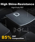 Close-up of the D key showcasing the high shine-resistance and 85% PBT composition of the Wireless Tri Mode Inductive Keyboard.