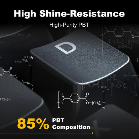 Close-up of the D key showcasing the high shine-resistance and 85% PBT composition of the Wireless Tri Mode Inductive Keyboard.
