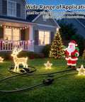 Heavy Duty 25 Ft Outdoor Extension Cord Built Like A Beast With Three Evenly Spaced Weatherproof Outlets, powering holiday decorations.