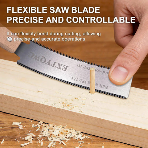 Two Pack 6 Inch Pull Saw With Flexible Double Edged Blade 17 TPI For Hard Wood And 11 TPI For Soft Wood Perfect For Sawing Trimming Gardening Wood And Plastic Pipe Cutting, cutting wood