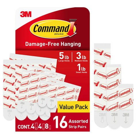 Zero Hassle Replacement Wall Strips For Hooks And Clips Damage Free Adhesive Tape That Sticks Tight Without Damaging Drywall Heavy Duty Multi Size For Shelves And Home Office Decor