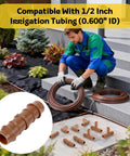 Half Inch Drip Irrigation Barbed Coupling Set, 25 Pack Straight Connectors For Half Inch Tubing in garden installation.