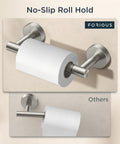 Pivoting Double-Post Toilet Paper Holder Wall Mount in Brushed Nickel Stainless Steel, Rustproof Tissue Roll Dispenser