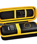 Premium Heavy Duty Portable Air Compressor Storage Case For Tire Inflator And Charging Cables Dope Protection, yellow EVA case with inflator.