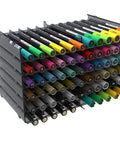 72 Slot Art Marker Storage Tray Desk Organizer With Adjustable Dividers, Modular And Expandable, Stackable Craft Tool Caddy