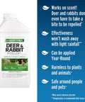 Deer And Rabbit Repellent Concentrate 40 Ounces Year Round Garden Spray For Plants Flowers Shrubs And Trees Long Lasting