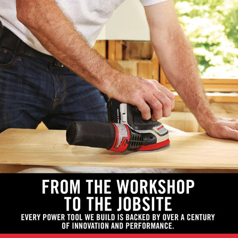 Killer 20V Max Lithium Eight Tool Combo Kit With Dual Batteries And Quick Charger features an orbital sander in use on wood.