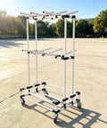 Adjustable Double Tier Wire Harness Hanging Rack With 12 Rock Solid Arms For Slick Cable Routing And A Tidy Garage Setup That Truly Gets It Done Right on a smooth concrete surface.