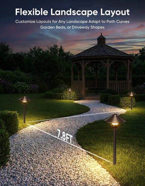 Low Voltage Landscape Lighting 12 Pack Aluminum Pathway Lights With G4 Bulbs Waterproof Oil Rubbed Bronze along garden path