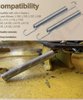 Two Set Heavy Duty Brake Pad Kit For 42 Inch Deck X Series Lawn Tractors Mowers torsion springs displayed on yellow deck