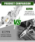 Product comparison of 18 In 1 Foldable Wire Stripper With Voltage Detector vs ordinary wire stripping pliers, highlights durability.
