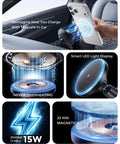 2-In-1 MagSafe Wireless Car Charger Mount With 15W Fast Charge Magnetic Phone Holder for iPhone 12-17, dashboard view