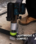 Hydraulic Hole Puncher Kit for Sheet Metal, demonstrating usage on site, highlighting lightweight and compact design for labor-saving.