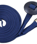 German Cord Lunge Line In Navy Blue 25 Feet With Heavy Snap EZ Open Snap Hook Durable Cotton Webbing Easy Grip Reinforced Stitching