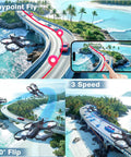 Camera Drone For Kids And Beginners With Remote Control And App Control, Easy To Fly; drone demonstration above scenic bridge.