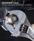 Close-up of 4 Inch Adjustable Wrench Built Tough With Large Jaw Capacity And Thin Access Design Chrome Vanadium Steel Polished Finish