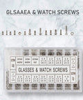 Micro Eyeglass And Sunglass Repair Screws Kit With Nuts, Stainless Steel Tiny Screws Assortment For Spectacles And Watches, box display