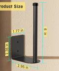 Heavy Duty Stainless Steel Hat Organizer And Hat Rack For Wall dimensions with black matte finish, measuring 6 in height and 2.95 in width.