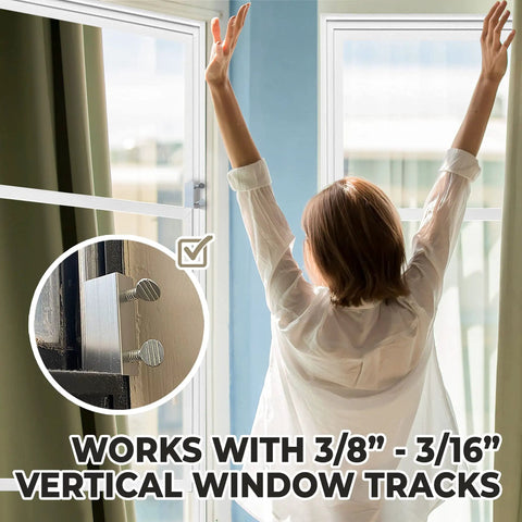 Ten Pack Heavy Duty Window Locks For Vertical And Horizontal Windows, Sliding Window Locks, Adjustable Aluminum Stoppers, No Drill Install, Fits Tracks Up To Three Sixteenth Inch Wide, Perfect For Patio Doors And Window AC Units