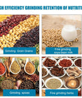 Assorted grains, soybeans, spices, and herbs for grinding with Heavy Duty 3000W Wet And Dry Electric Grain Mill Grinder 110V For Home And Small Farm Use 2800 RPM Beast Capacity Milling Up To 133 Lb Per Hour Corn And 166 Lb Per Hour Rice Or Wheat Flour Machine For Serious Home Chefs And Small Farms.