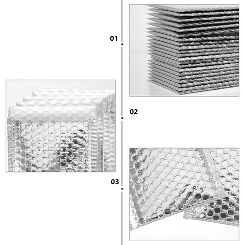 Stack of Silver Bubble Mailers 14x16 Plus 4cm Self Sealing Padded Envelopes For Shipping Books And Documents Pack Of 100 Durable Bubble Mailers