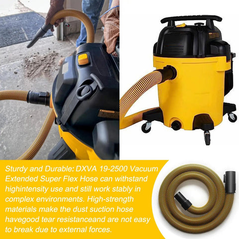 One Seven Eighth Inch Seven Foot Shop Vac Hose For Dewalt Wet Dry Vacuum Six To Ten Gallon Models DXVA19 2500 connected