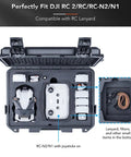 Interior view of Waterproof Hard Case For DJI Mini 4 Pro Mini 3 Pro and RC Transmitters showing custom foam padding layout.
