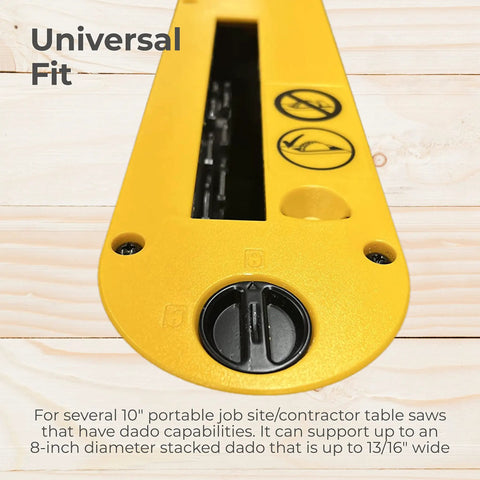 Heavy Duty Dado Throat Plate For DeWalt 10 Inch Table Saw Snug Fit With Four Adjustment Screws Impact Resistant PC PBT Blend Compatible With DWE7490 DWE7491 DWE7491RS Type 2 DWE7492