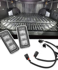 Toyota Tacoma Bed Light Kit With Six LED Chips High Brightness Truck Bed Lighting for 2020 Through 2024 and Newer Models Replacement Easy Install No Fuss Night Cargo Organization shown with two LED lights and wiring harness