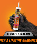 Gorilla holding 100 Percent Waterproof Silicone Caulk For Kitchen And Bath Sealant Mold Resistant White 10 Oz Cartridge leakproof easy seal